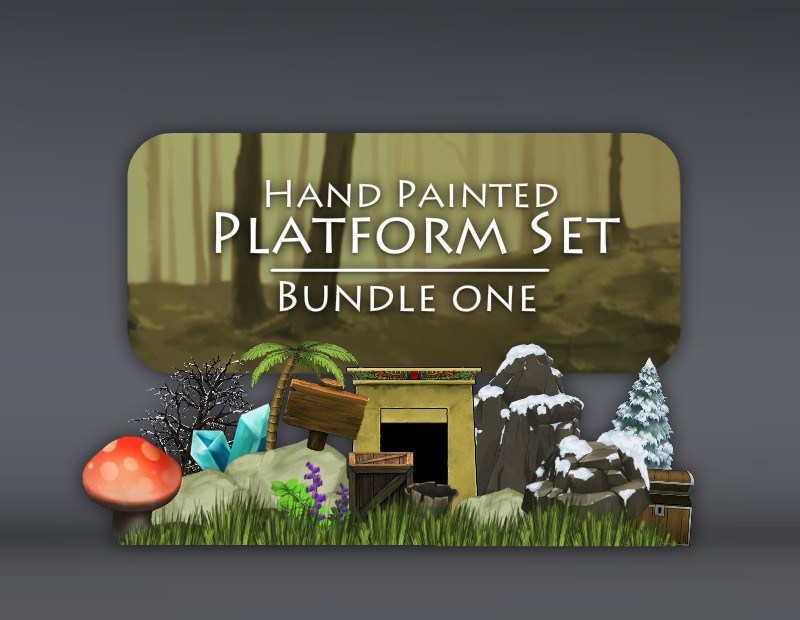 Hand Painted Platform Bundle of Game Art